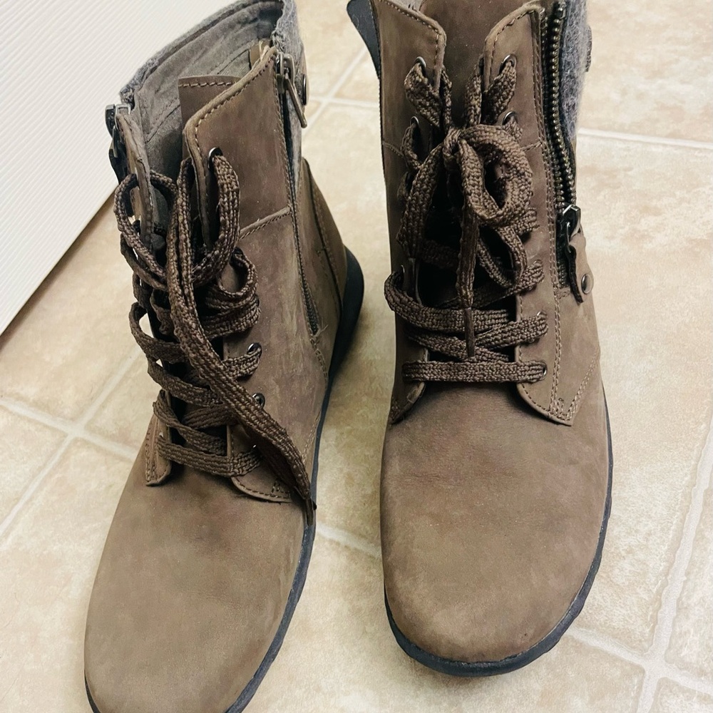 Brown Lace-Up Ankle Boots